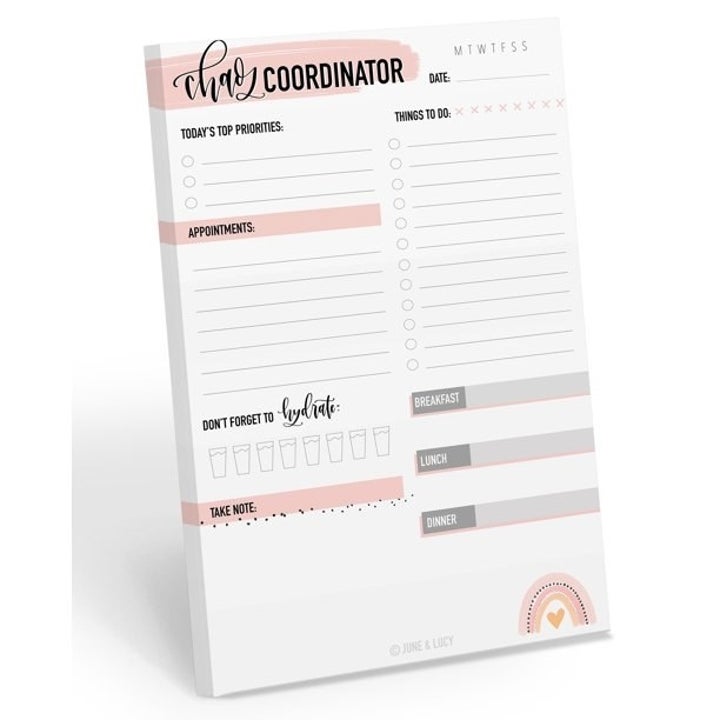 close-up of the notepad