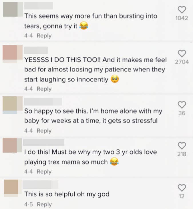 Screengrab of the comment section on a video by joyfultoddlerparenting