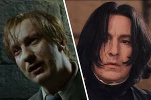 A close up of Remus Lupin and Severus Snape