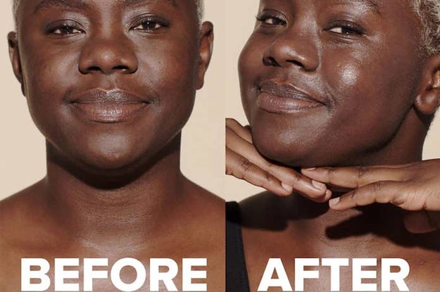 A before image of a person's face without sunscreen, A person wearing sunscreen and their skin looks more hydrated