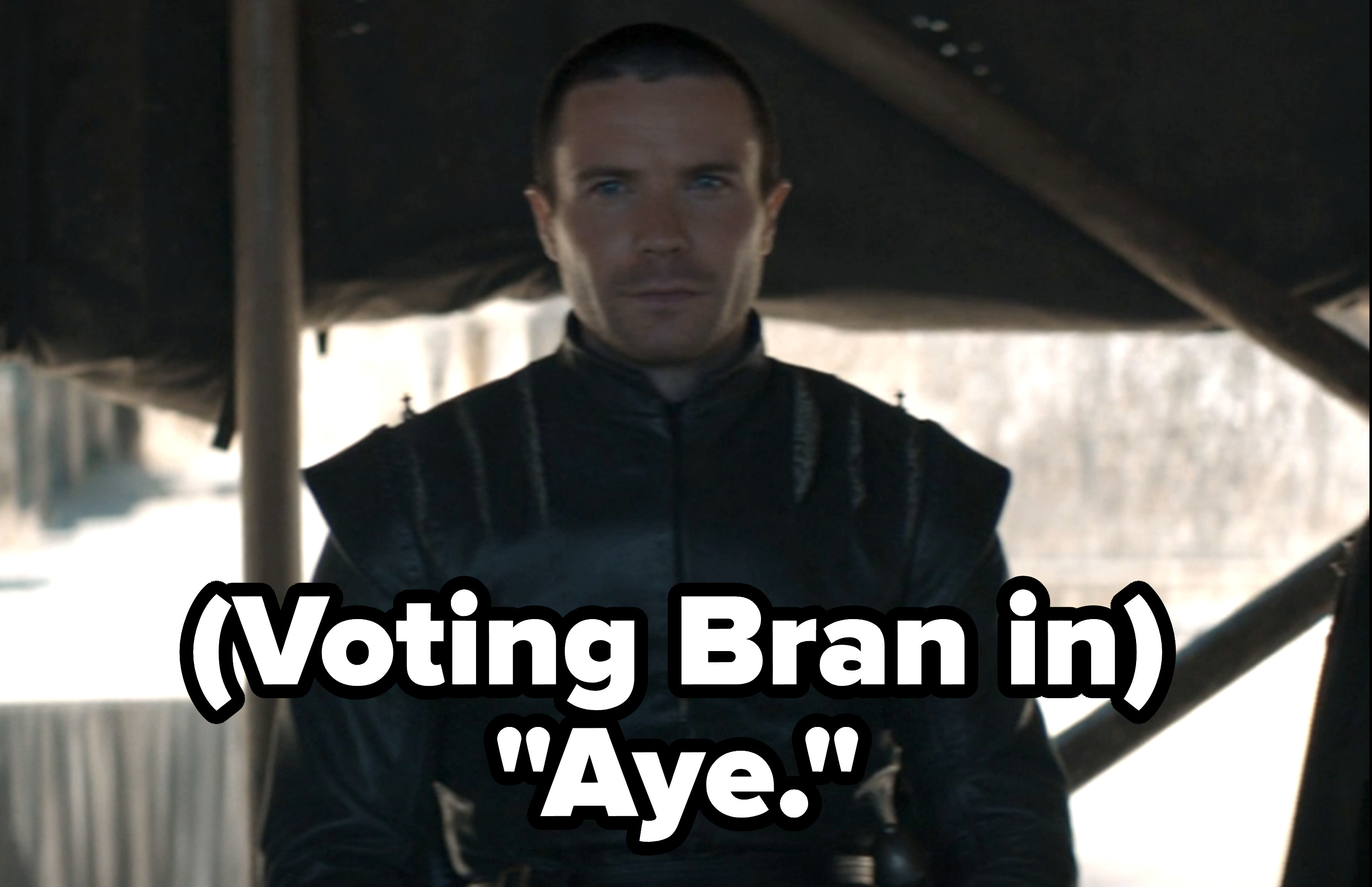Gendry votes bran in and says &quot;Aye&quot; in the finale