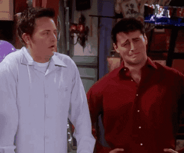 a gif from the show friends of Joey saying, &quot;We&#x27;re all getting so old&quot;