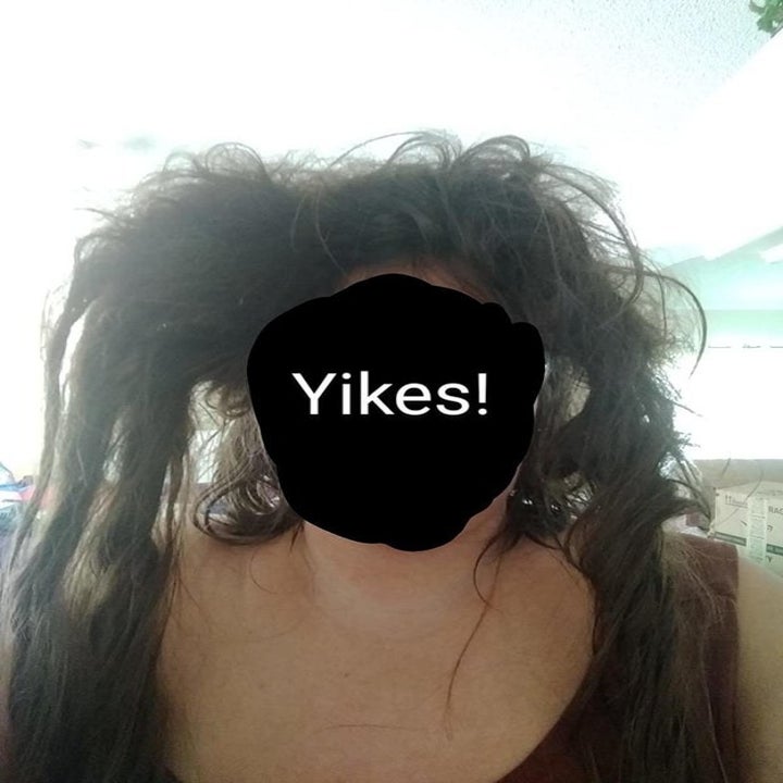 a reviewer photo of their hair before