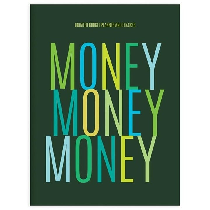the cover of the budget planner that says "money money money"