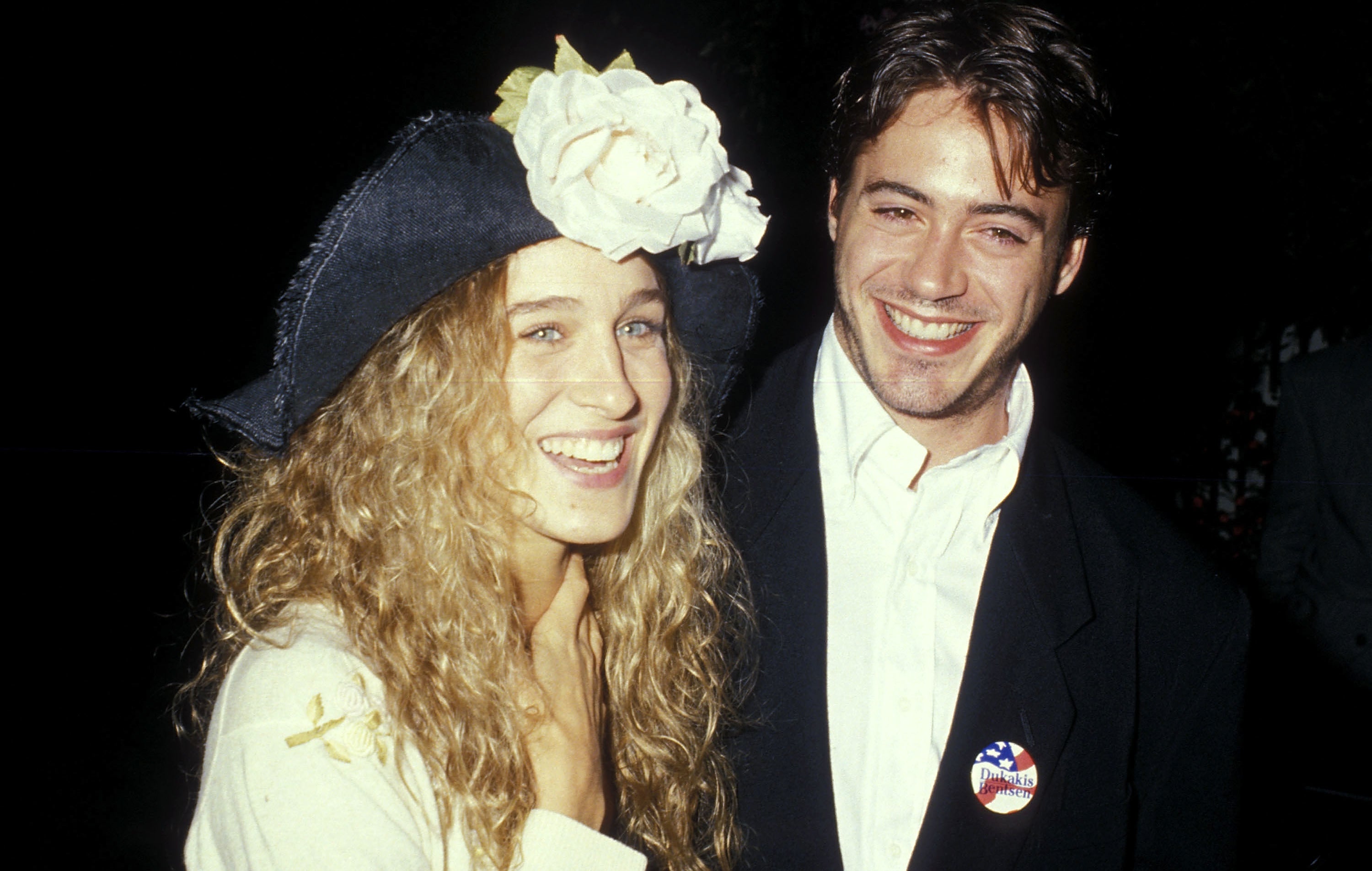Actress Sarah Jessica Parker and actor Robert Downey, Jr. attend the 1988 Presidential Campaign