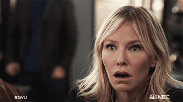 Amanda Rollins sitting down looking shocked on &quot;Law &amp;amp; Order: SVU&quot;