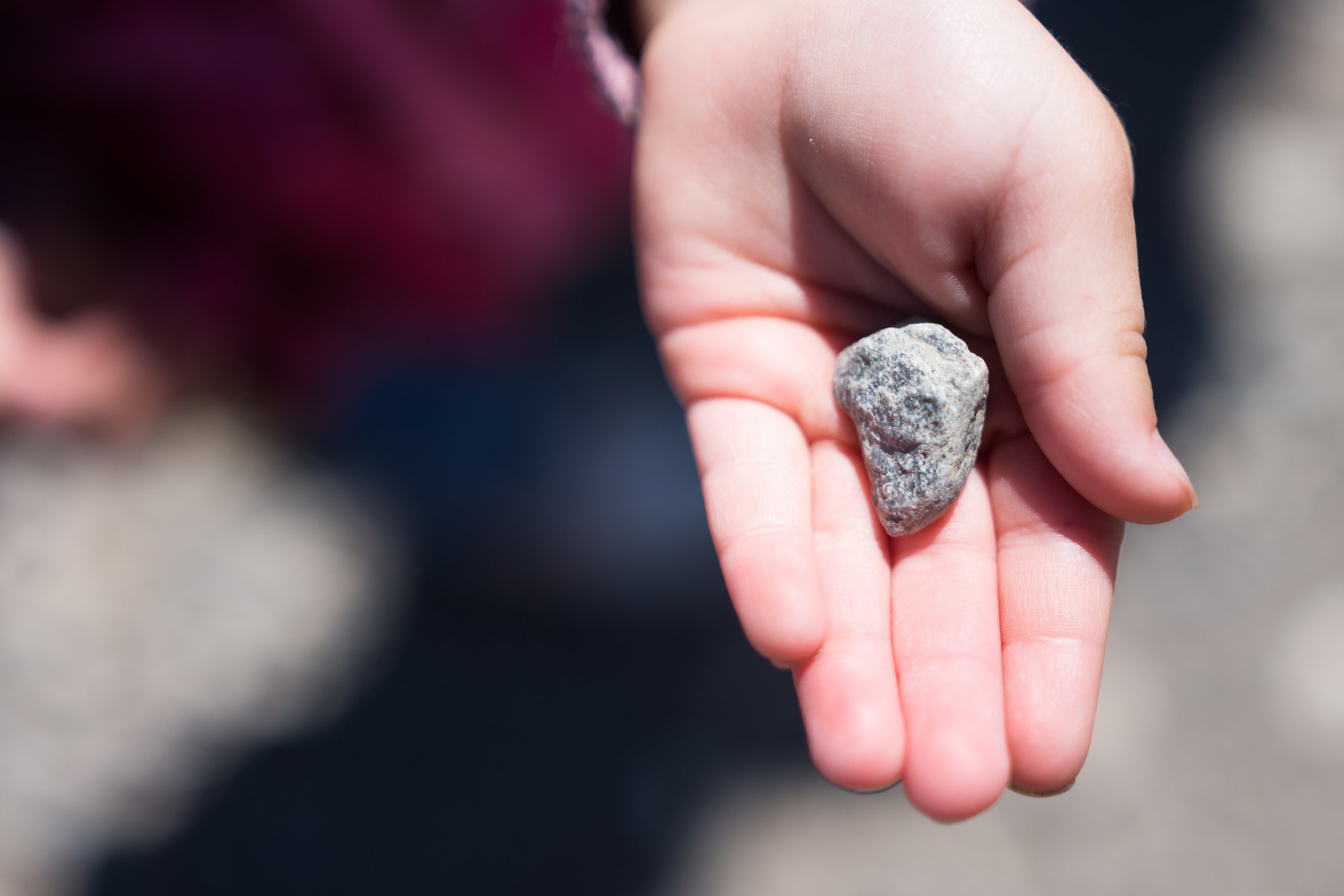 A rock in a person&#x27;s hand
