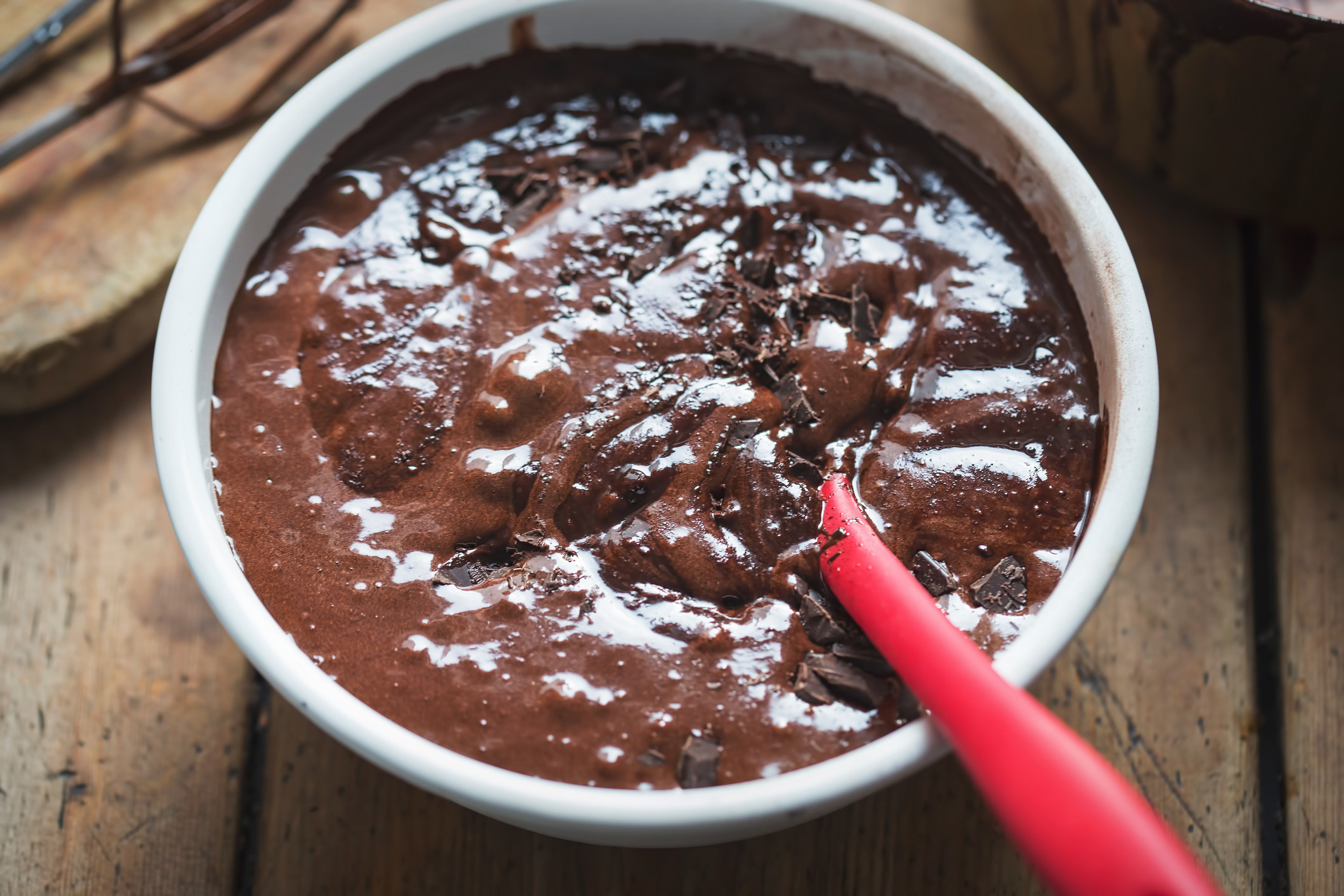 Brownie batter in a bowl