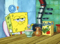 Spongebob eating cereal