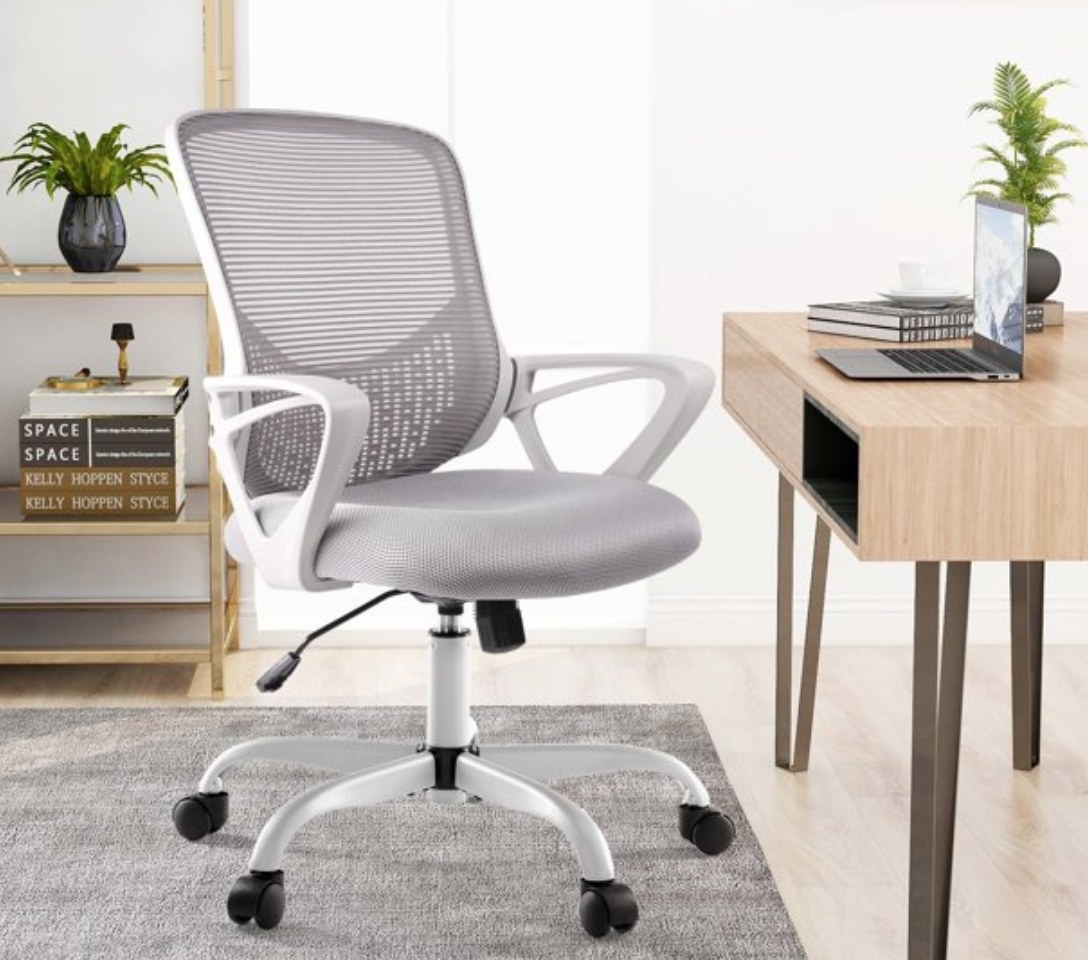 A grey office chair