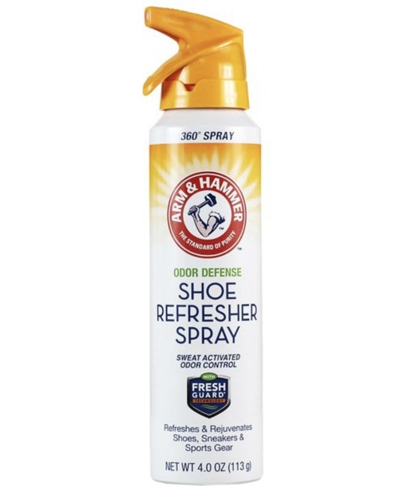 A bottle of shoe refresher spray