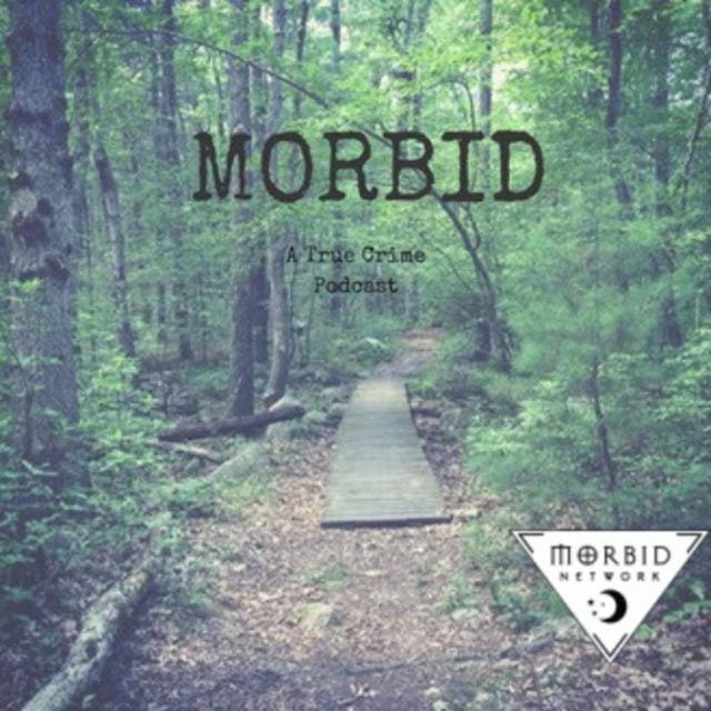 The title card for the Morbid podcast, which features a path abruptly ending in the middle of the woods