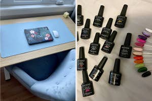 desk pad and gel polishes