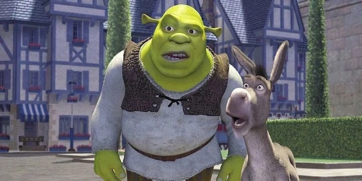 Shrek and Donkey are surprised in &quot;Shrek&quot;
