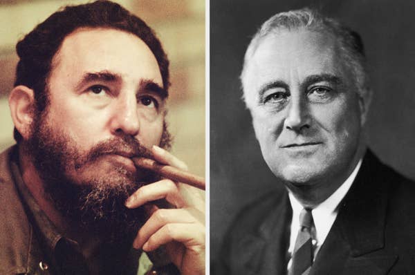 Castro and the former president side by side portraits