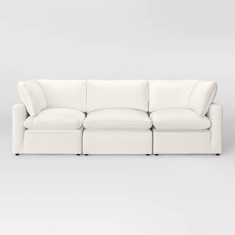 the white sofa on a white background