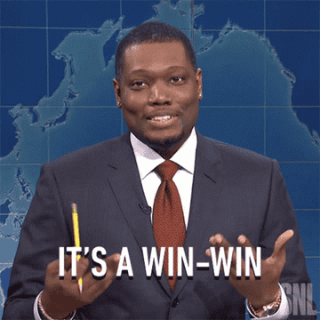 Gif of Michael Che saying &quot;it&#x27;s a win-win&quot; on &quot;Saturday Night Live&quot;