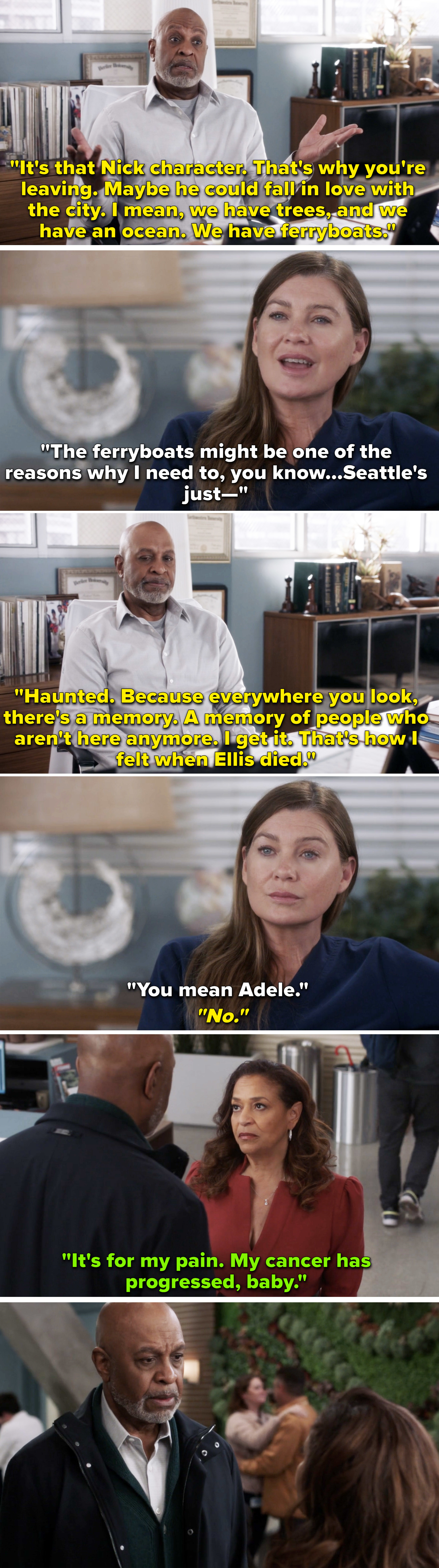 Richard tells Meredith how Seattle is haunted because everywhere, there are memories of people who aren&#x27;t there anymore, like Ellis