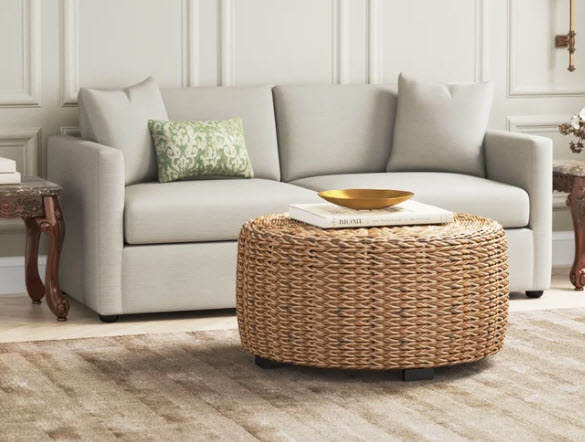 wicker round coffee table