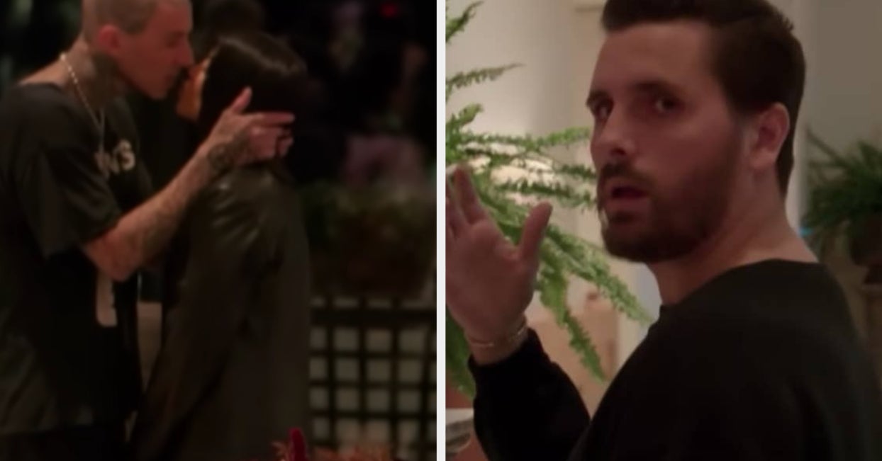 Scott Disick Had To Awkwardly Watch Kourtney Kardashian And Travis Barker Make Out At Kris Jenner's Birthday Party