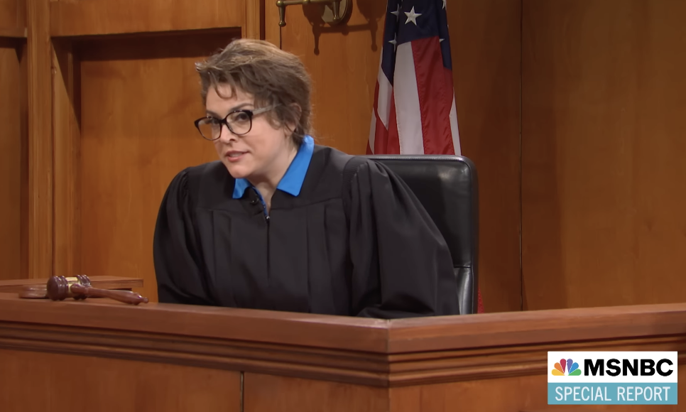 Cecily Strong as a judge during an &quot;SNL&quot; skit.