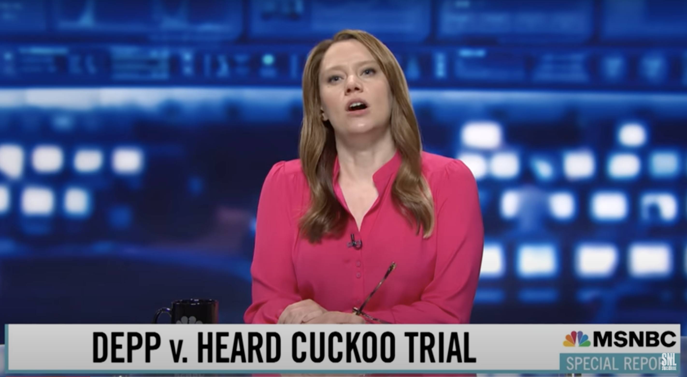 Kate McKinnon as a news reporter during an &quot;SNL&quot; sketch.