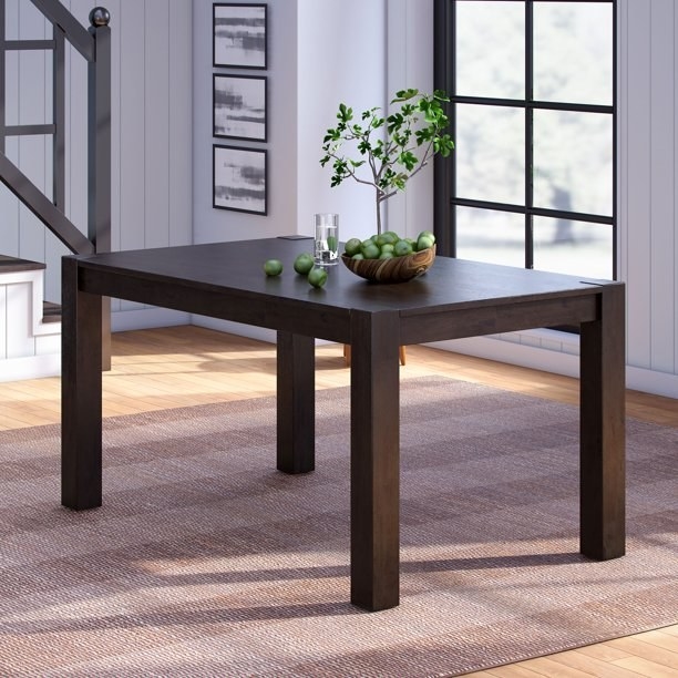 A brown wooden table