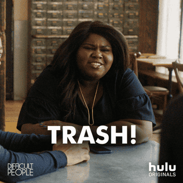 Woman saying &quot;trash!&quot;