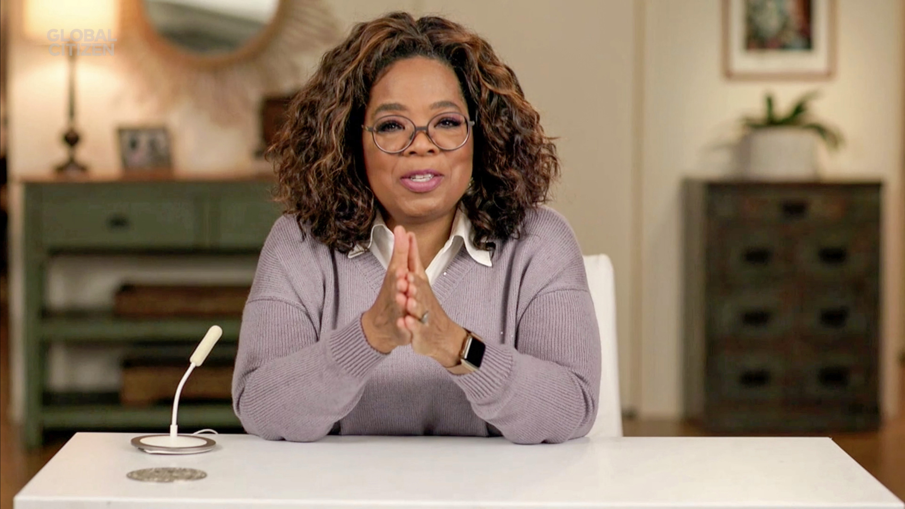 Closeup of Oprah Winfrey