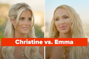 Christine and Emma face each other while labeled, "Christine vs. Emma"