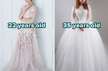 Diga o que você acha destes vestidos de noiva e descubra com quantos anos vai se casar