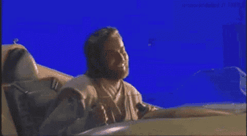 Ewan in a scene from Star Wars operating a vehicle