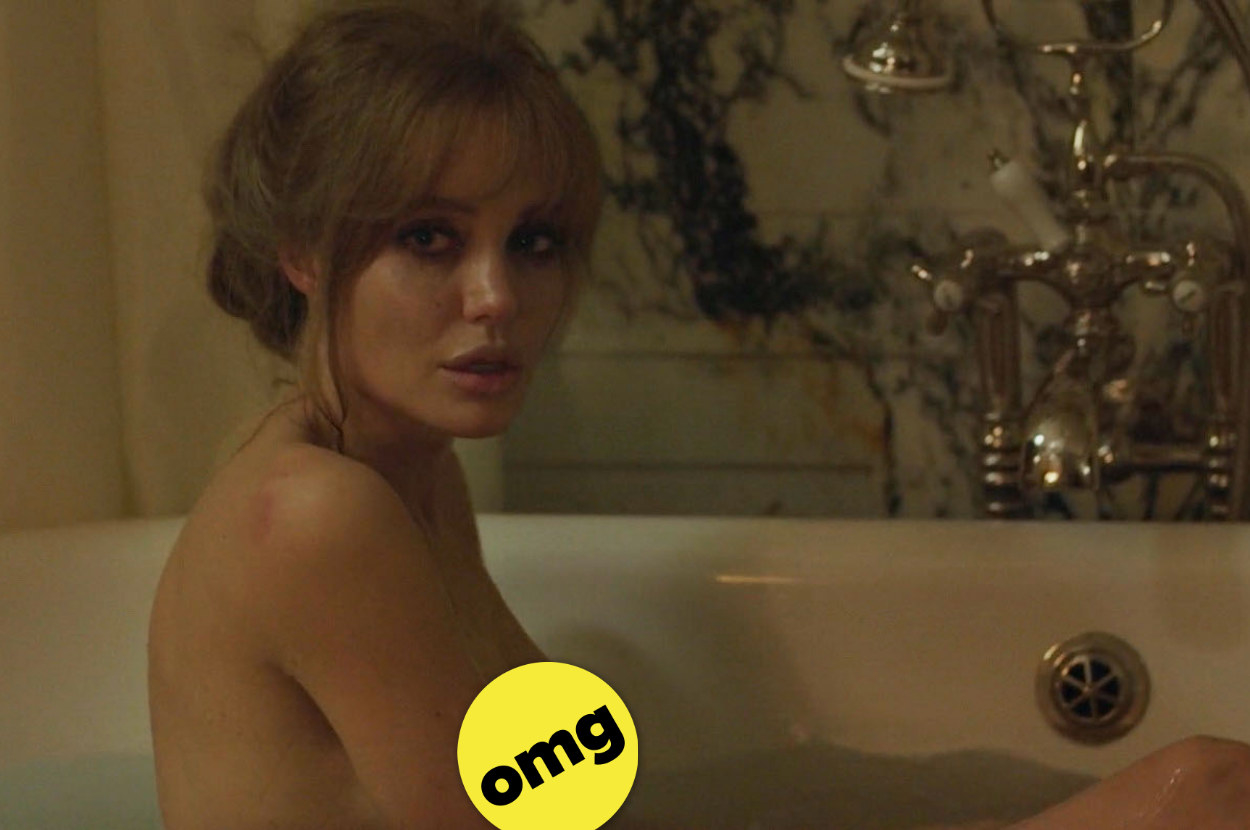 Angelina Jolie in a bathtub