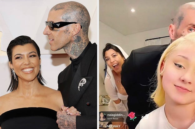 Kourtney Kardashian And Travis Barker Are Officially Married, And They Made Their First Post-Wedding Appearance Drunk On His Daughter's TikTok Livestream