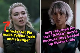 The director let Florence Pugh make Yelena "odd and strange," and Halle Berry only returned for the last X-Men movie because they beefed up Storm's role