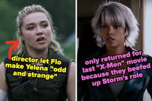 The director let Florence Pugh make Yelena "odd and strange," and Halle Berry only returned for the last X-Men movie because they beefed up Storm's role