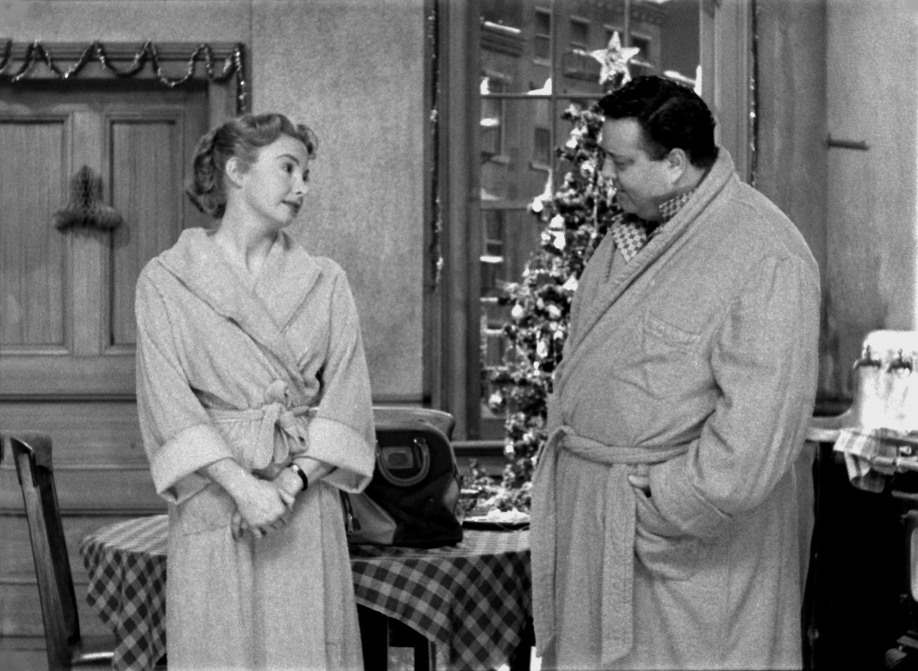 Audrey Meadows and Jackie Gleason play Alice and Ralph Kramden in &quot;The Honeymooners&quot; episode, &quot;&#x27;Twas the Night Before Christmas&quot;