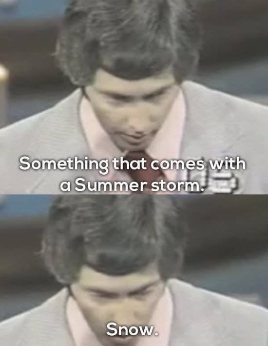 something that comes with a summer store and contestant says snow