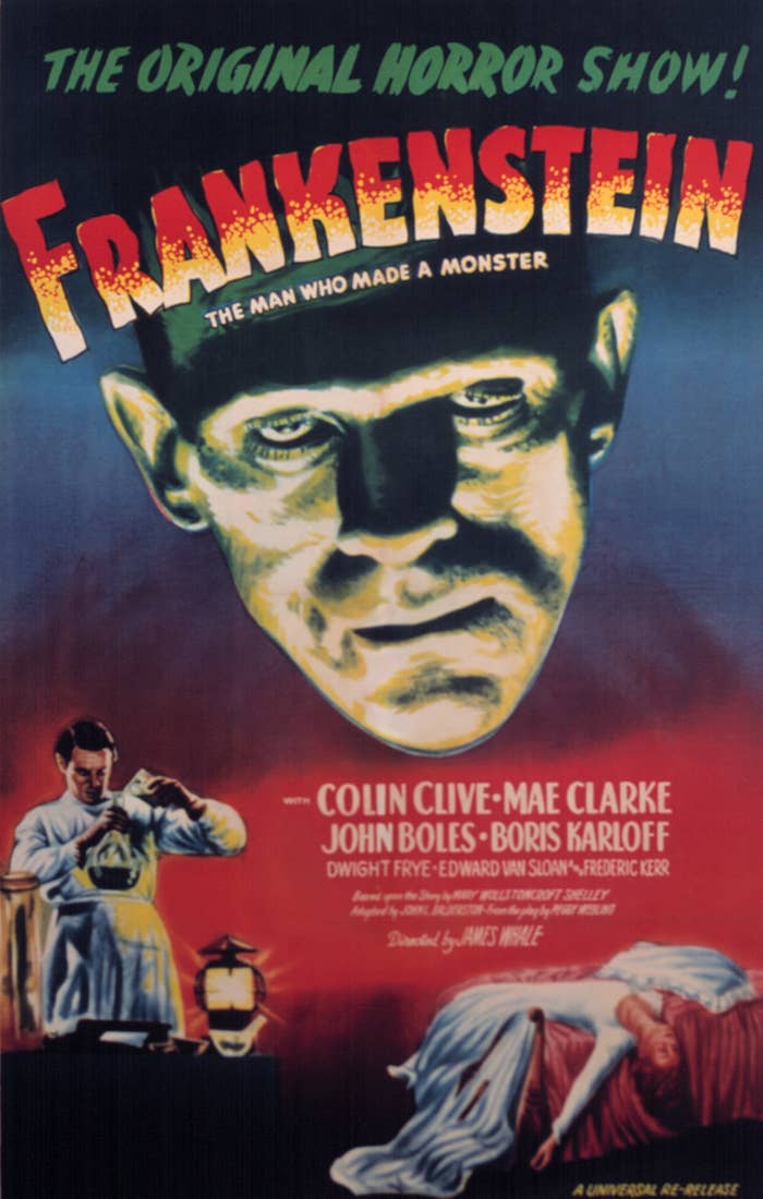 The movie poster for Frankenstein, which referred to the film as &quot;the original horror show!&quot;