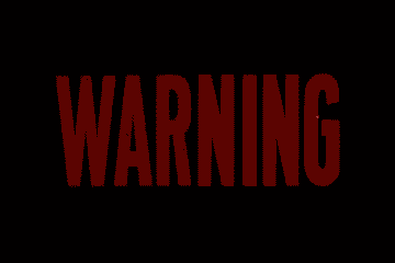 The word warning in bright red lettering