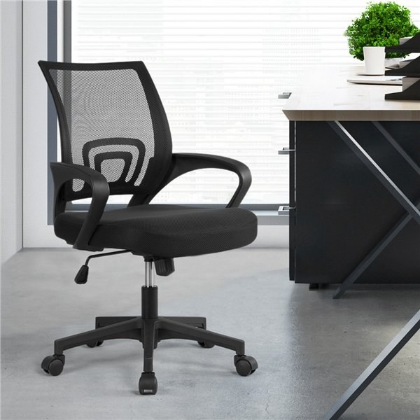 Adjustable black desk chair