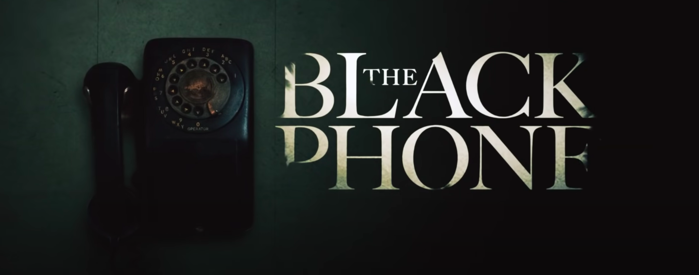 title opener for the black phone with the large text to the right of an old black phone