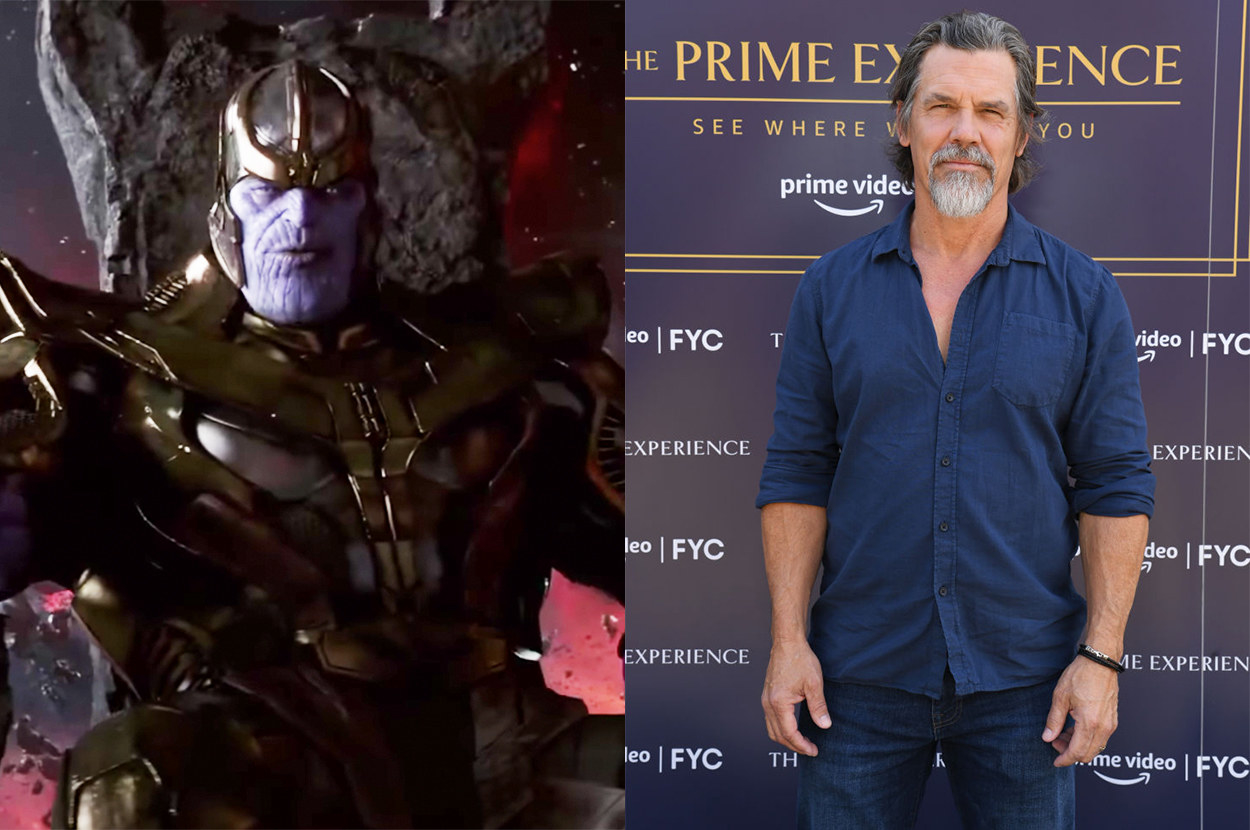 side by side of Thanos and Josh Brolin