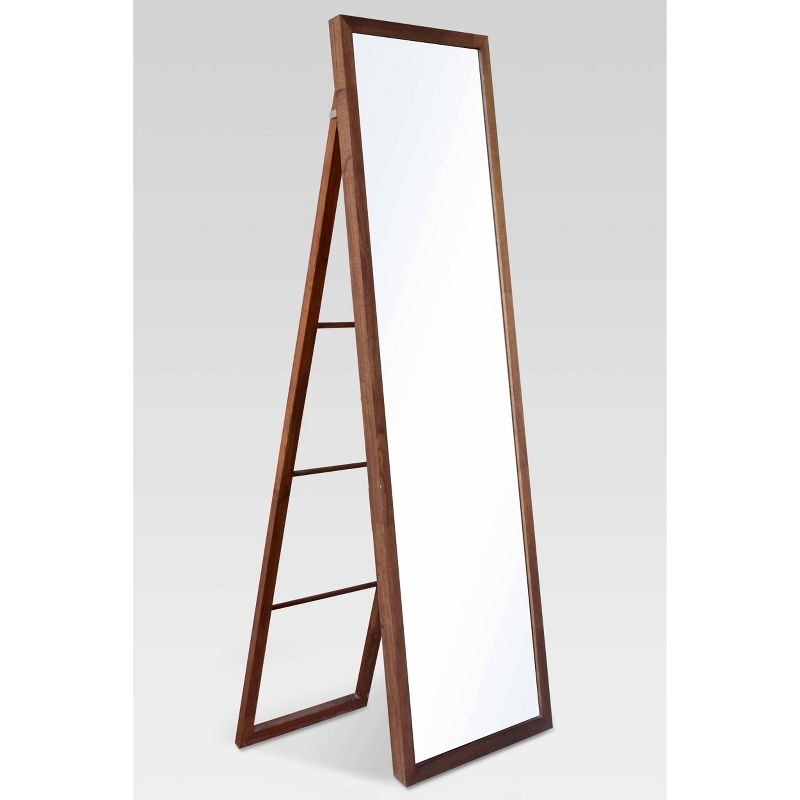 the modern streamlined rectangular floor mirror with ladder back easel stand