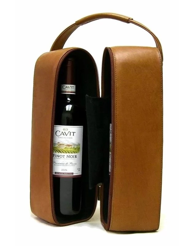 A brown bag with wine bottle in it