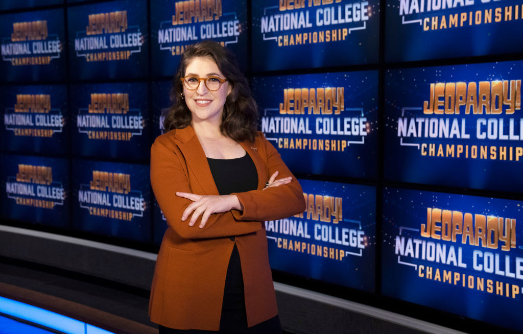 Mayim Bialik on the set of &quot;Jeopardy&quot;