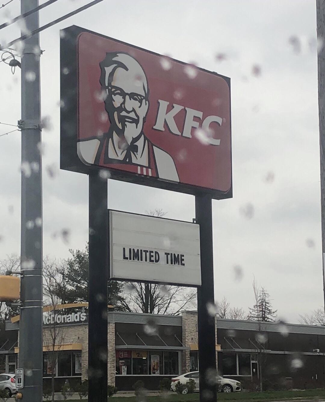 KFC sign reading Limited time
