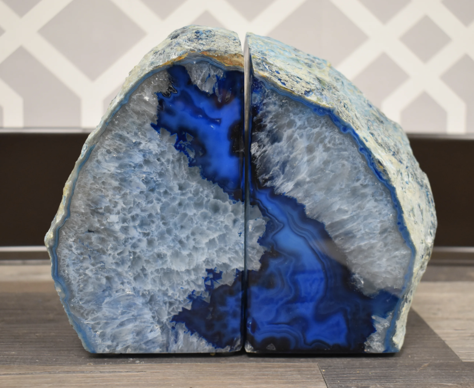 a pair of agate stone bookends