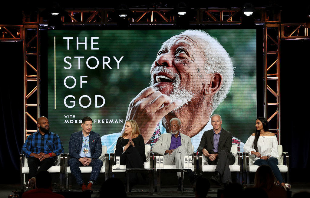 Morgan Freeman en la promoción de The Story of Good