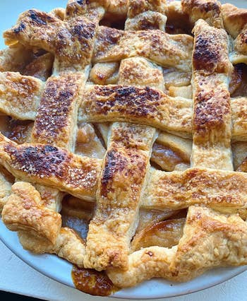 a homemade apple pie